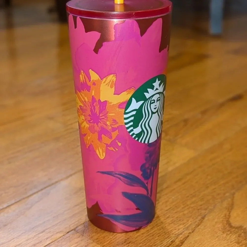 Starbucks‎ Pink Floral Venti 24 oz Tumbler 2022